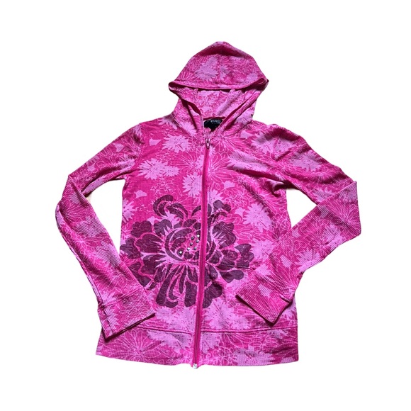Y2K HIBISCUS ZIP UP - Picture 1 of 3